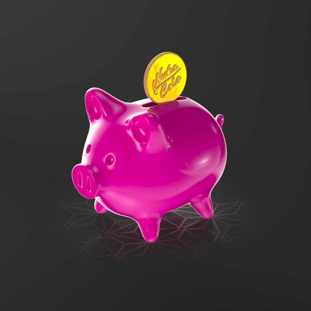 Low-Poly Piggy Bank 3D Model product thumbnail