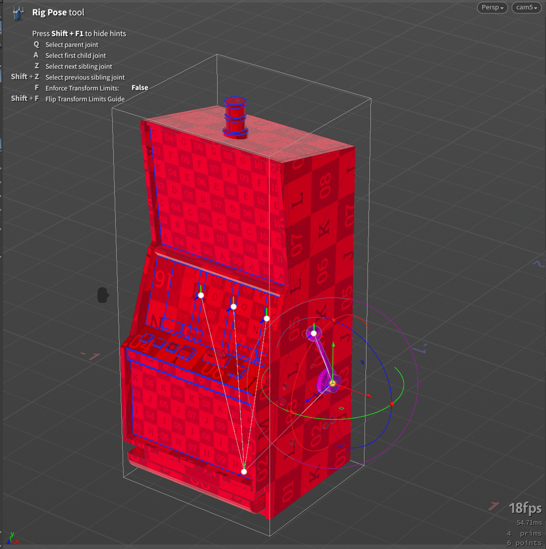 Slot machine wireframe and topology view