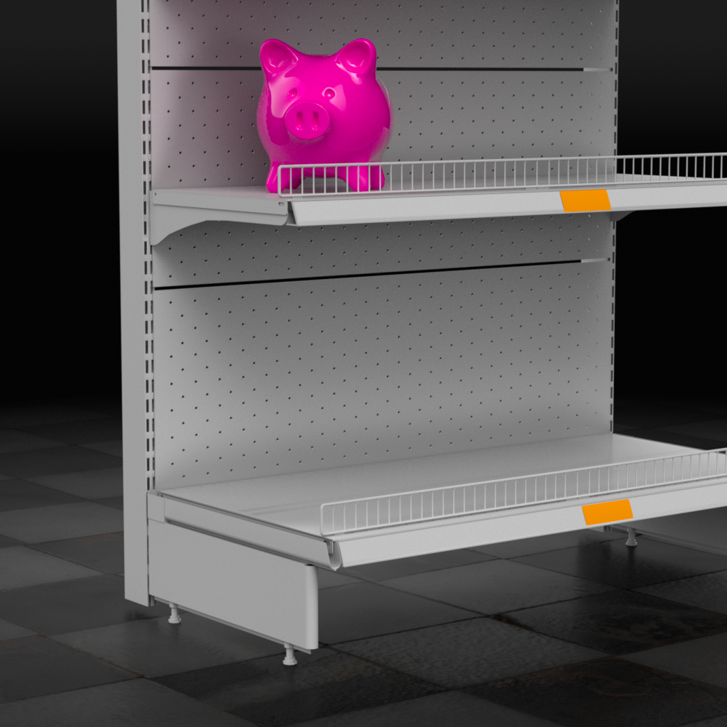Single modular market shelf section