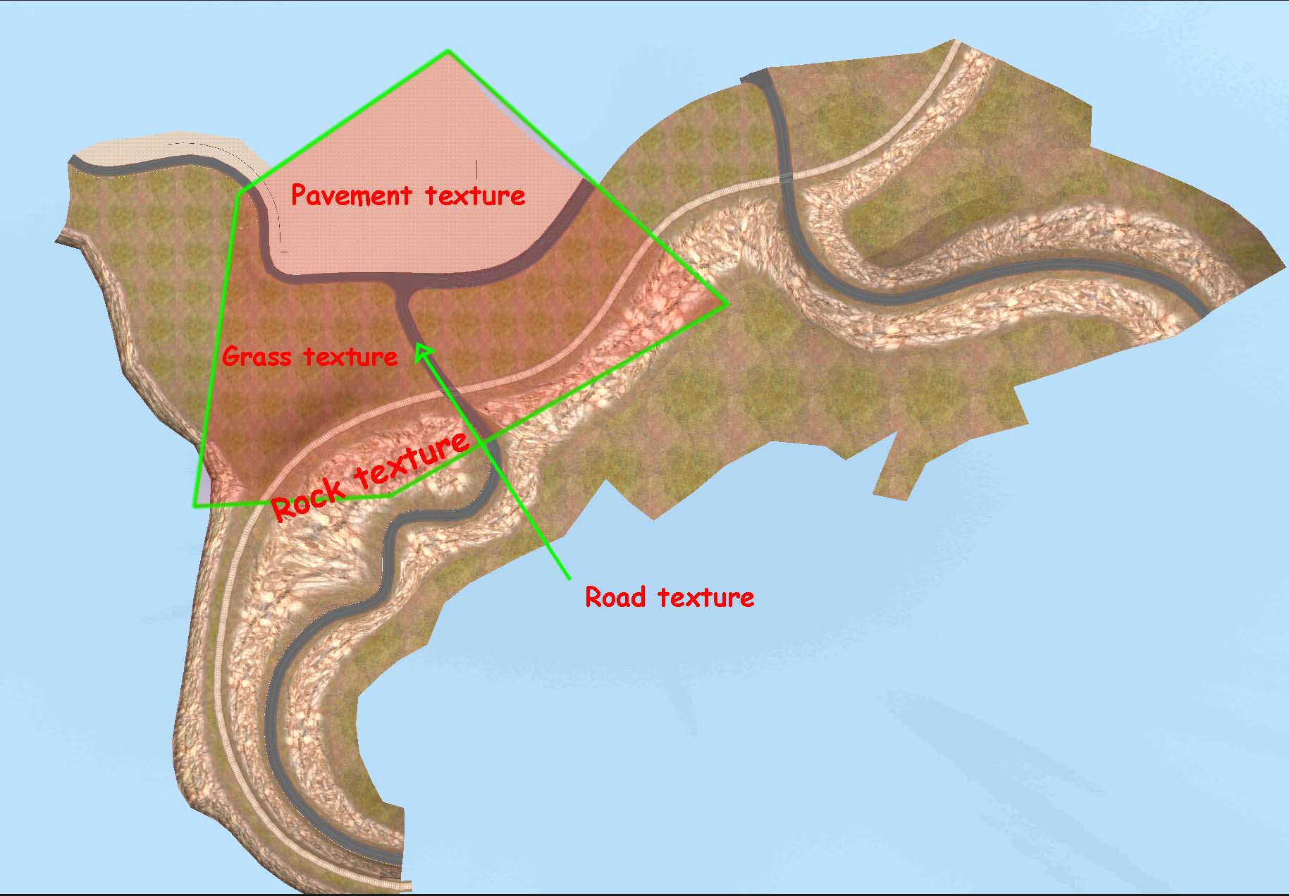 Generation of the Procedural Terrain and Road